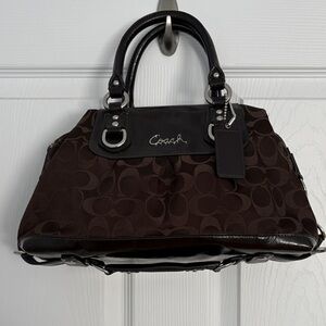 Coach Dark Brown Signature Satchel